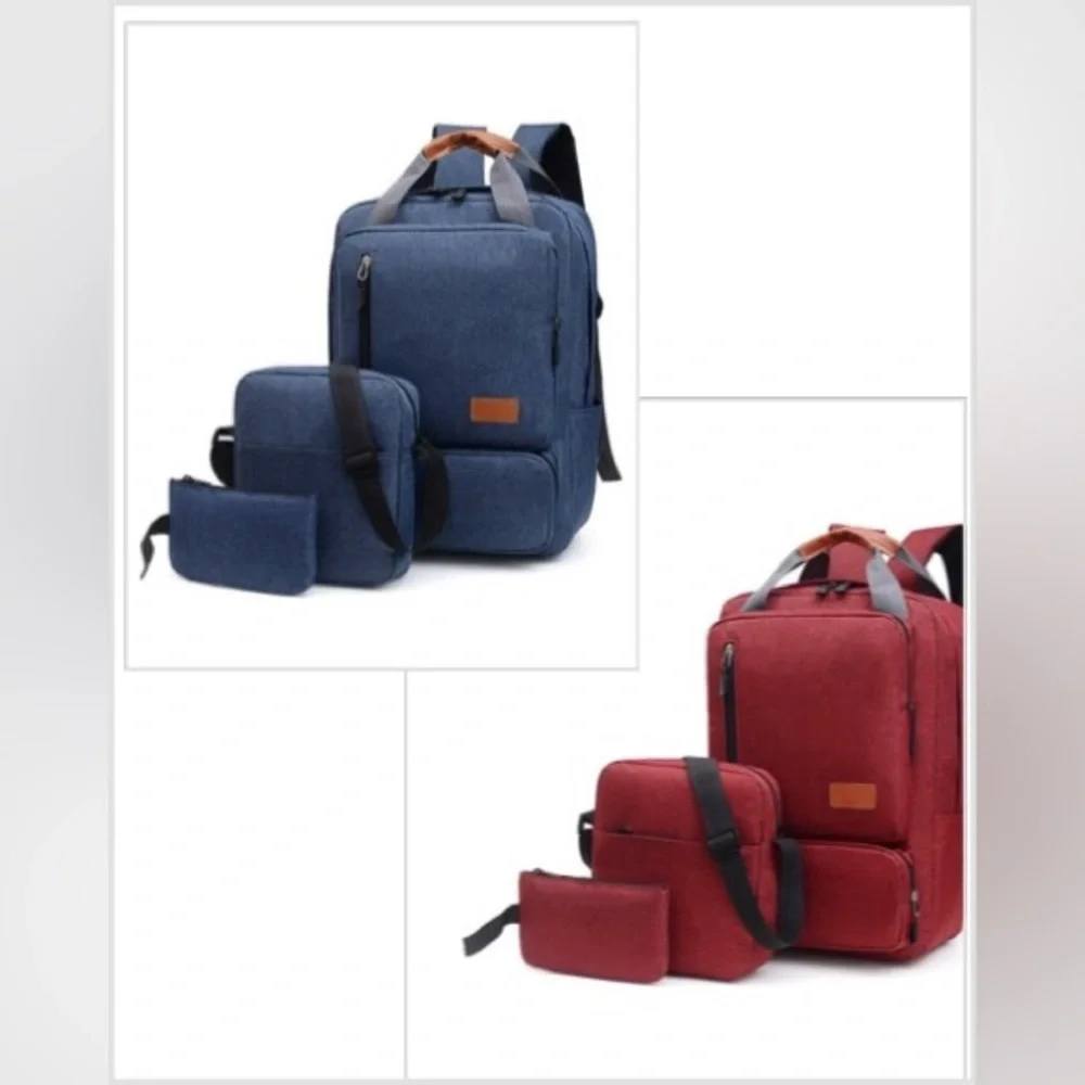 🎒3 PC QUALITY 📚Denim Blue BOOK SACK SET, Brand New NWT, Padded for Comfor